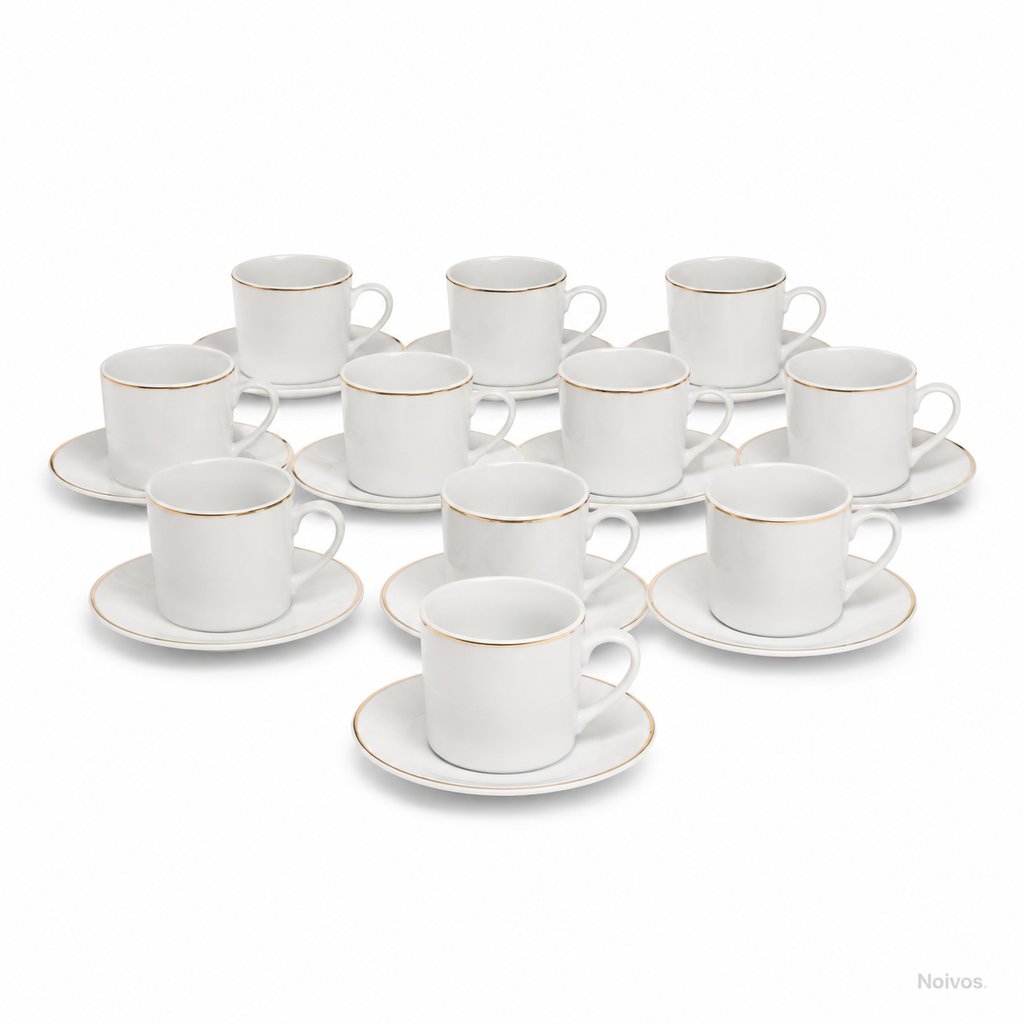 Jogo de Xícaras para Café com Pires - 12 peças